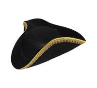 NFEKLFI Cappello Pirata Cappello da pirata a tricorno, cappello capitano marrone for adulti, uomini e donne, accessori for costumi, squisita fotografia, festa(Black 3)