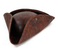 NFEKLFI Cappello Pirata Cappello da pirata a tricorno marrone anticato, for feste in maschera, uomo e donna, in finta pelle, accessori for costumi