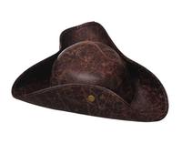 NFEKLFI Cappello Pirata Cappello da pirata for uomo, for feste di cosplay, nero e marrone, a tricorno, for spettacoli teatrali, travestimenti, a tema, giochi ruolo(Brown 2)