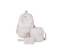 NFEKLFI Zaino Scuola Zaino con stampa a fiocco, 3 pezzi/set, borsa a tracolla e piccola, semplice for studenti delle scuole elementari medie(Blue)