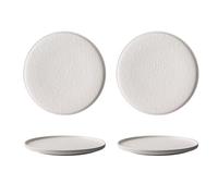 Nff Set Di 2 Piatti Da Portata In Ceramica Da 10 Pollici Con Texture Effetto Pietra Smerigliata, For Bistecche, Pasta, Dessert, Lavabili In Lavastoviglie.(White,10 inch)