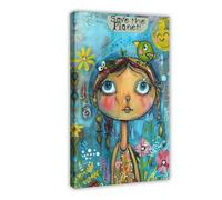 NFFBGFD Poster su tela con stampa artistica da parete, motivo: Save The Planet, 20 x 30 cm