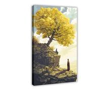 NFFBGFD Stampa su tela con stampa di uomo ricco e Lazarus, decorazione per camera da letto, paesaggio decorativo, idea regalo, 50 x 75 cm