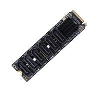 NFHK Adattatore convertitore da PCI Express a SATA 3.0 a 8 porte 6 Gbps per SSD NVMe NGFF 2280, formato M-Key, per espansione disco rigido.