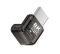 NFHK Adattatore di prolunga UHD HDMI maschio a HDMI 2.1 femmina con angolo di 90 gradi verso il basso, trasparente con Smart LED, HDTV 8K 60 Hz