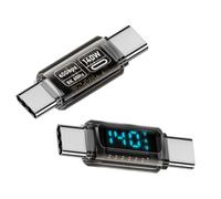 NFHK Adattatore Trasparente Tipo-C Smart LED Display USB-C Maschio a Maschio Adattatore di Estensione USB4.0 40Gbps 140W Rilevatore Tester di Monitoraggio della Tensione Corrente