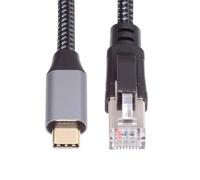 NFHK Cavo da USB-C a Ethernet, da USB di tipo C a RJ45 maschio, direttamente collegato alla rete LAN Gigabit 1000 Mbps, compatibile con Thunderbolt3