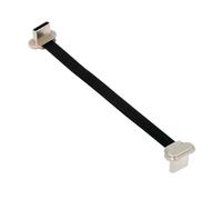 NFHK Cavo dati USB 2.0 ad angolo da USB-C tipo C a USB-C, ultra sottile, piatto, 65 W, ricarica rapida per laptop, tablet, telefono