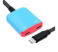 NFHK Cavo di alimentazione USB-C Type-C 1-to-2 per visori VR/AR, OTG, video 8K, USB-C femmina, PD da 100 W per console portatili, laptop, tablet e telefoni.