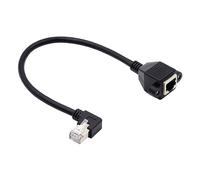 NFHK Cavo di prolunga di rete Ethernet LAN Ethernet ad angolo sinistro di 90 gradi 8P8C FTP STP UTP Cat6 maschio a femmina con fori per montaggio a pannello