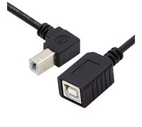 NFHK Cavo di prolunga USB 2.0 tipo B maschio a femmina, angolato a 90 gradi, 20 cm, per stampante e scanner
