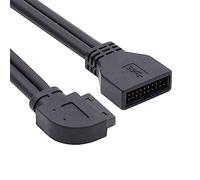 NFHK Cavo di prolunga USB 3.0 ad angolo sinistro, 20 pin, 19 pin, da maschio a femmina, 5 Gbps, 90 gradi, per scheda madre