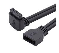 NFHK Cavo di prolunga USB 3.0 angolato verso il basso, 20 pin, 19 pin, da maschio a femmina, 5 Gbps, 90 gradi, per scheda madre