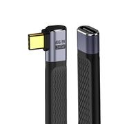 NFHK Cavo di prolunga USB4 ad angolo retto, 13 cm, sottile, piatto maschio a femmina, 40 Gbps con potenza 240 W e video 8K a 60 Hz