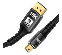 NFHK Cavo Displayport 16K, Displayport 2.1 a Mini Displayport Cavo placcato in oro Supporta 16K a 30 Hz, 8K a 120 Hz, 4K a 240 Hz 40/80 Gbps per 4090,7900 Grafica/PC/TV/Monitor 6,56 piedi/2,0 m