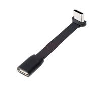NFHK Cavo Ultra Sottile Piatto USB-C Type-C Maschio a Femmina Prolunga Alimentazione USB2.0 Cavo Dati 90 Gradi Su Giù Angolato 65W Ricarica Rapida per Laptop Tablet Telefono
