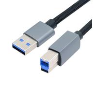 NFHK Cavo USB 3.0 tipo A maschio a maschio standard 3.0 B argento 5Gbps per disco SSD fotocamera dati 30 cm