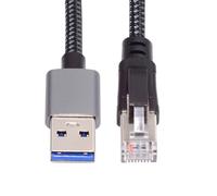 NFHK Cavo USB a Ethernet, USB 3.0 Tipo A a connettore RJ45, collegamento diretto, 1000 Mbps, rete LAN Gigabit, compatibile con USB 2.0