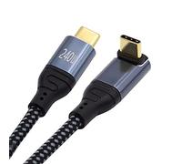 NFHK Cavo USB-C 240 W di tipo C, 480 Mbps, 48 V, 5 A, ad angolo verso il basso, ad angolo di 90 gradi, compatibile con USB 2.0, ricarica da 100 W, per laptop, tablet, telefono, 100 cm