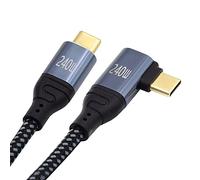 NFHK Cavo USB-C 240W Tipo-C, 480Mbps, 48V 5A, angolato a sinistra e destra, 90 gradi, compatibile con USB2.0, 100W di ricarica, per laptop, tablet e telefono, 50 cm