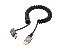 NFHK HDMI 2.0 Maschio a HDMI Maschio 4K 60hz Stretch Cavo a spirale fino ad angolo di 90 gradi per HDTV Computer Laptop Monitor