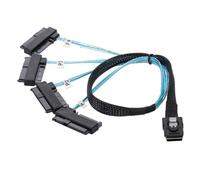 NFHK Internal 36 Pin Mini SAS SFF-8087 Host to 4 SFF-8482 Target SAS Hard Disk and IDE Power Cable 50cm