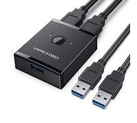NFHK KVM - Selettore di commutatori bidirezionali USB 3.0 da 2 a 1 PC di condivisione o da 1 a 2 hub per tastiera e mouse scanner stampante