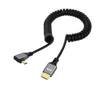 NFHK Micro HDMI 1.4 Maschio a HDMI Maschio 4K 60hz Stretch Cavo a spirale ad angolo retto di 90 gradi per HDTV Computer Portatile Monitor