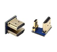 NFHK Set di 2 connettori da HDMI a Micro HDMI tipo A a tipo D maschio a forma di U opposta ad angolo posteriore per Raspberry PI 3B/3B+/4B