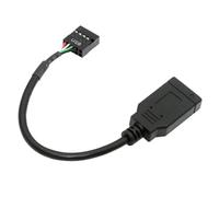 NFHK USB 2.0 9Pin Male to USB 3.1 Type E Key-A Female Front Panel Socket to 9Pin Mainboard Header Extension Cable 0.49FT