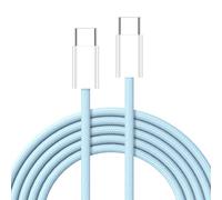 NFHK USB-C Tipo C maschio a maschio PD 27 W 65 W Potenza 480 Mbps Cavo dati blu Sleeve per telefono, tablet e laptop 20 cm