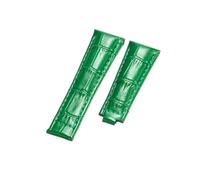 NFJNFCF Bracciale compatibile con Rolex SUBMARINER Yacht-Master DAYTONA GMT cinturino in pelle da uomo accessori for orologi 20 mm(Green-no buckle)