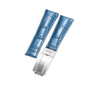NFJNFCF Bracciale compatibile con Rolex SUBMARINER Yacht-Master DAYTONA GMT cinturino in pelle da uomo accessori for orologi 20 mm(Blue-silver)