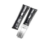 NFJNFCF Bracciale compatibile con Rolex SUBMARINER Yacht-Master DAYTONA GMT cinturino in pelle da uomo accessori for orologi 20 mm(Black-silver)