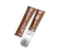NFJNFCF Bracciale compatibile con Rolex SUBMARINER Yacht-Master DAYTONA GMT cinturino in pelle da uomo accessori for orologi 20 mm(Brown-silver)