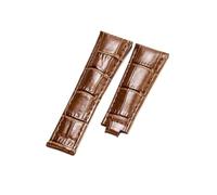 NFJNFCF Bracciale compatibile con Rolex SUBMARINER Yacht-Master DAYTONA GMT cinturino in pelle da uomo accessori for orologi 20 mm(Brown-no buckle)