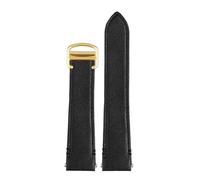 NFJNFCF Bracciale da 19 mm e 21 mm compatibile con cinturino in pelle di mucca Cartier Santos serie WSSA0010 WHSA0021/23, cinturini for orologi da uomo e da donna a sgancio rapido(B-black-gold,21mm)