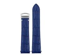 NFJNFCF Bracciale da 19 mm e 21 mm compatibile con cinturino in pelle di mucca Cartier Santos serie WSSA0010 WHSA0021/23, cinturini for orologi da uomo e da donna a sgancio rapido(A-blue-silver,21mm)