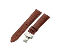 NFJNFCF Cinturini for orologi in vero coccodrillo liscio e durevole compatibili con Tissot Longines Omega cinturino resistente al sudore nero marrone 14 16 17 1819 20 21 22mm(Brown-Steel-B1,19mm)
