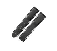 NFJNFCF Cinturino for orologio in caucciù al fluoro siliconico Arc Interface 20/22mm compatibile con gli accessori Omega New Haima 300 Super Master Seiko Hamilton(Black White-No,22mm)