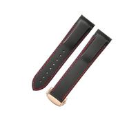 NFJNFCF Cinturino for orologio in caucciù al fluoro siliconico Arc Interface 20/22mm compatibile con gli accessori Omega New Haima 300 Super Master Seiko Hamilton(Black Red-RS-Z3,22mm)