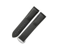 NFJNFCF Cinturino for orologio in caucciù al fluoro siliconico Arc Interface 20/22mm compatibile con gli accessori Omega New Haima 300 Super Master Seiko Hamilton(Black(No line)-ST-Z3,22mm)