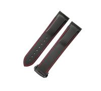 NFJNFCF Cinturino for orologio in caucciù al fluoro siliconico Arc Interface 20/22mm compatibile con gli accessori Omega New Haima 300 Super Master Seiko Hamilton(Black Red-BK-Z3,22mm)