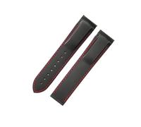 NFJNFCF Cinturino for orologio in caucciù al fluoro siliconico Arc Interface 20/22mm compatibile con gli accessori Omega New Haima 300 Super Master Seiko Hamilton(Black Red-No,20mm)