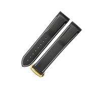 NFJNFCF Cinturino for orologio in caucciù al fluoro siliconico Arc Interface 20/22mm compatibile con gli accessori Omega New Haima 300 Super Master Seiko Hamilton(Black White-GD-Z3,22mm)