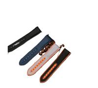 NFJNFCF Cinturino for orologio in gomma e silicone con retro in nylon da 20/21/22 mm compatibile con Omega Strap Seamaster 300 Speedmaster 8900 Planet Ocean Tools(Grey orange NK,20mm)