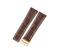 NFJNFCF Cinturino for orologio in vera pelle compatibile con Breitling NAVITIMER WORLD Super Ocean Avengers modello bambù 22/24 mm cinturino for orologio(Brown(ZJ)-Golden-Z16,24mm)
