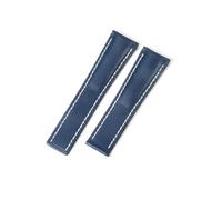 NFJNFCF Cinturino for orologio in vera pelle compatibile con Breitling NAVITIMER WORLD Super Ocean Avengers modello bambù 22/24 mm cinturino for orologio(Blue(PW)-No buckle,22mm)
