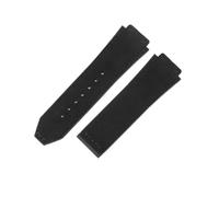 NFJNFCF Cinturino for orologio morbido e confortevole in pelle di vacchetta satinata compatibile con il cinturino sottopelle in gomma Yubo Classic Fusion nero da 19 mm(Black-No buckle)