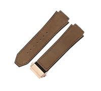 NFJNFCF Cinturino for orologio morbido e confortevole in pelle di vacchetta satinata compatibile con il cinturino sottopelle in gomma Yubo Classic Fusion nero da 19 mm(Coffee-Rose-Z2)